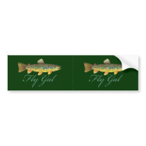 Fly Fishing Woman Bumper Sticker