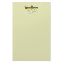 Fly Fishing Woman Stationery Design
