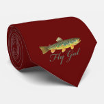 Fly Fishing Woman Neck Tie