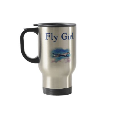 Fly Girl Flight Attendant Travel Mug by transportationtees
