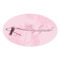 Fly Girl Oval Sticker