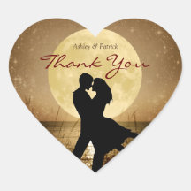 Fly Me to the Moon Thank You Wedding Sticker