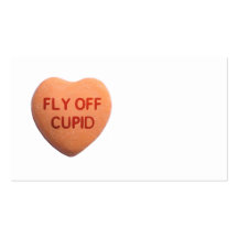 Fly Off Cupid Orange Candy Heart Business Card Template