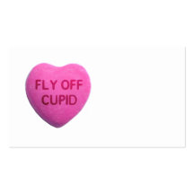 Fly Off Cupid Pink Candy Heart Business Card