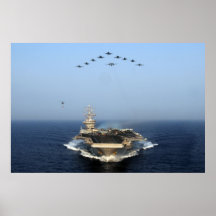 Fly Over of the USS Dwight D. Eisenhower (CVN 69) Poster