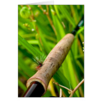Fly Rod with Fly on Handle Card