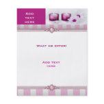 Flyer Beauty Salon Spa Pink White StripeTemplate