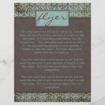 Flyer Damask Turquoise Blue Brown 5