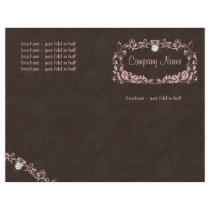 Flyer Diamond Jewellery Pink Brown Suede Floral