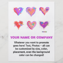 Flyer - Pop Art Crazy Hearts 2