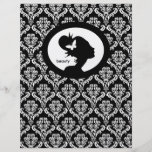 Flyer Salon Butterfly Woman Silhouette Black White