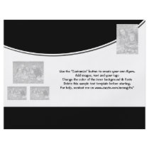 Flyer template black white promotional marketing