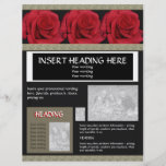 Flyers leaflets templates - customizable red roses