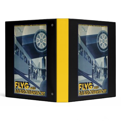 Flyg Aerotransport Airline Airplane Aeroplane Binders by vintage_cafe