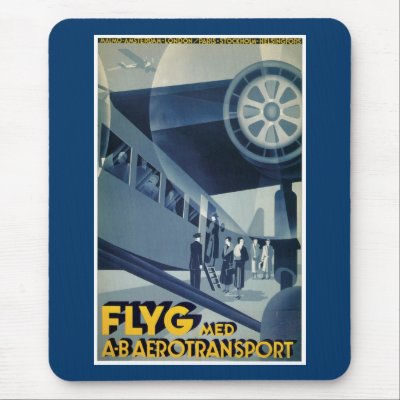 Flyg Med A-B Aerotransport Mouse Pads by RetroCommunications