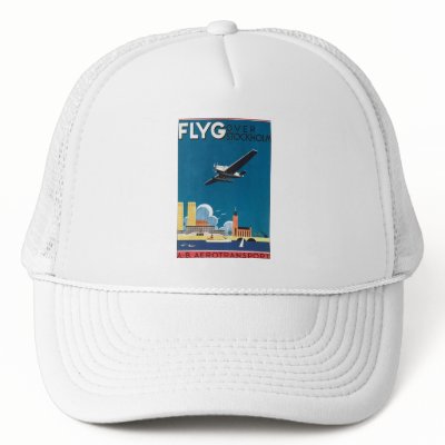 Flyg Over Stockholm, AB Aerotransport Trucker Hats by vintagegiftmall
