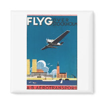 Flyg Over Stockholm, AB Aerotransport Refrigerator Magnet
