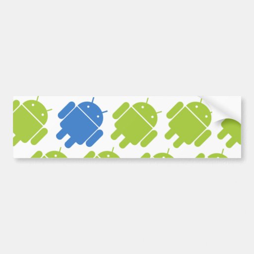 Flying Android Blue Bumper Sticker
