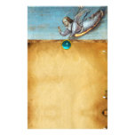FLYING ANNUNCIATION ANGEL  Parchment Blue Sapphire Customized Stationery