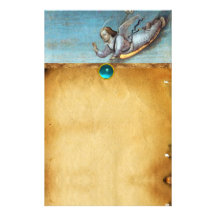FLYING ANNUNCIATION ANGEL  Parchment Blue Sapphire Customized Stationery