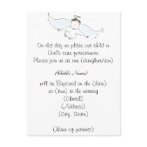 Flying Baby Angel Baptism Invitation Post Card