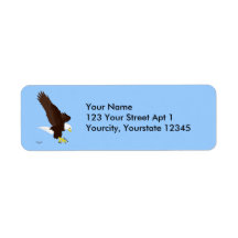 Flying Bald Eagle Return Address Labels