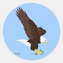 Flying Bald Eagle Sticker