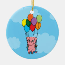 Flying Balloon Pig Christmas Tree Ornament