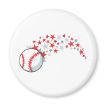 Flying Baseball with Stars Refrigerator Magnets