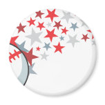 Flying Baseball with Stars Refrigerator Magnets