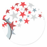 Flying Baseball with Stars Sticker