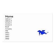 Flying Blue Fire Breathing Dragon Business Card Template