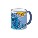 Flying Blue Unicorn with rainbow Coffee Mugs