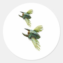 Flying bugs round stickers