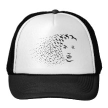 Flying Crows or Face Optical Illusion Trucker Hat