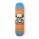 FLying Demon Skulls Blue Grunge Skateboard