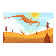 Flying Dragon and Child Post Card