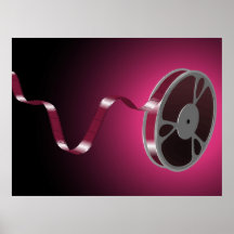 Flying Film Reel Poster