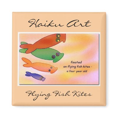 Flying Fish Kites Haiku Art Magnet by Reflekshins