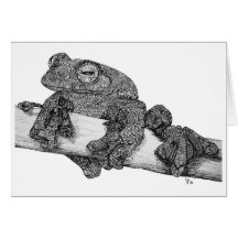 Flying Frog Note Card