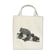 Flying Frog Organice Grocery Tote Canvas Bags