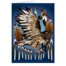 Flying Hawk Dreamcatcher Card