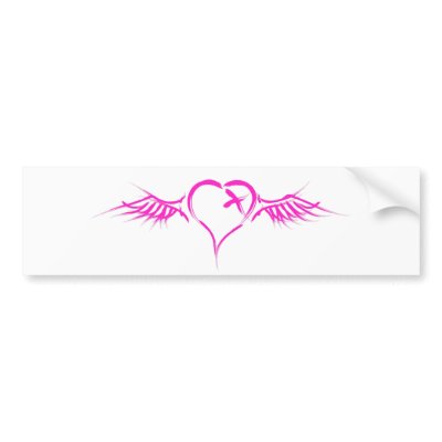 Flying Heart Bumper Stickers by RAWRoutloud
