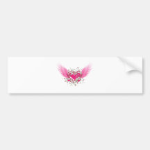 flying heart bumper stickers