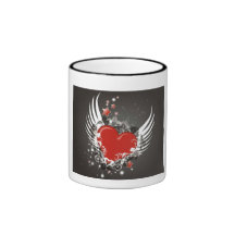Flying heart mug