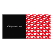 Flying Hearts Red and White Valentine's Pattern Personalized Photo Card