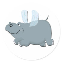 Flying Hippo Sticker