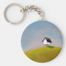Flying house travel adventure fun unique art keychain