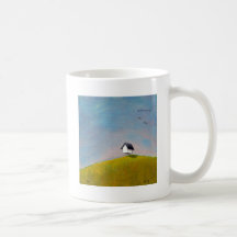 Flying house travel adventure fun unique art mug