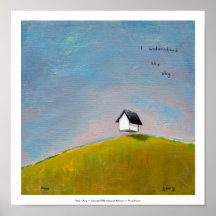 Flying house travel adventure fun unique art poster